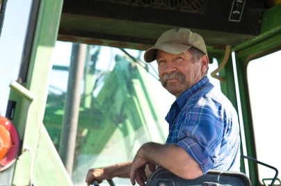 Man driving a tractor